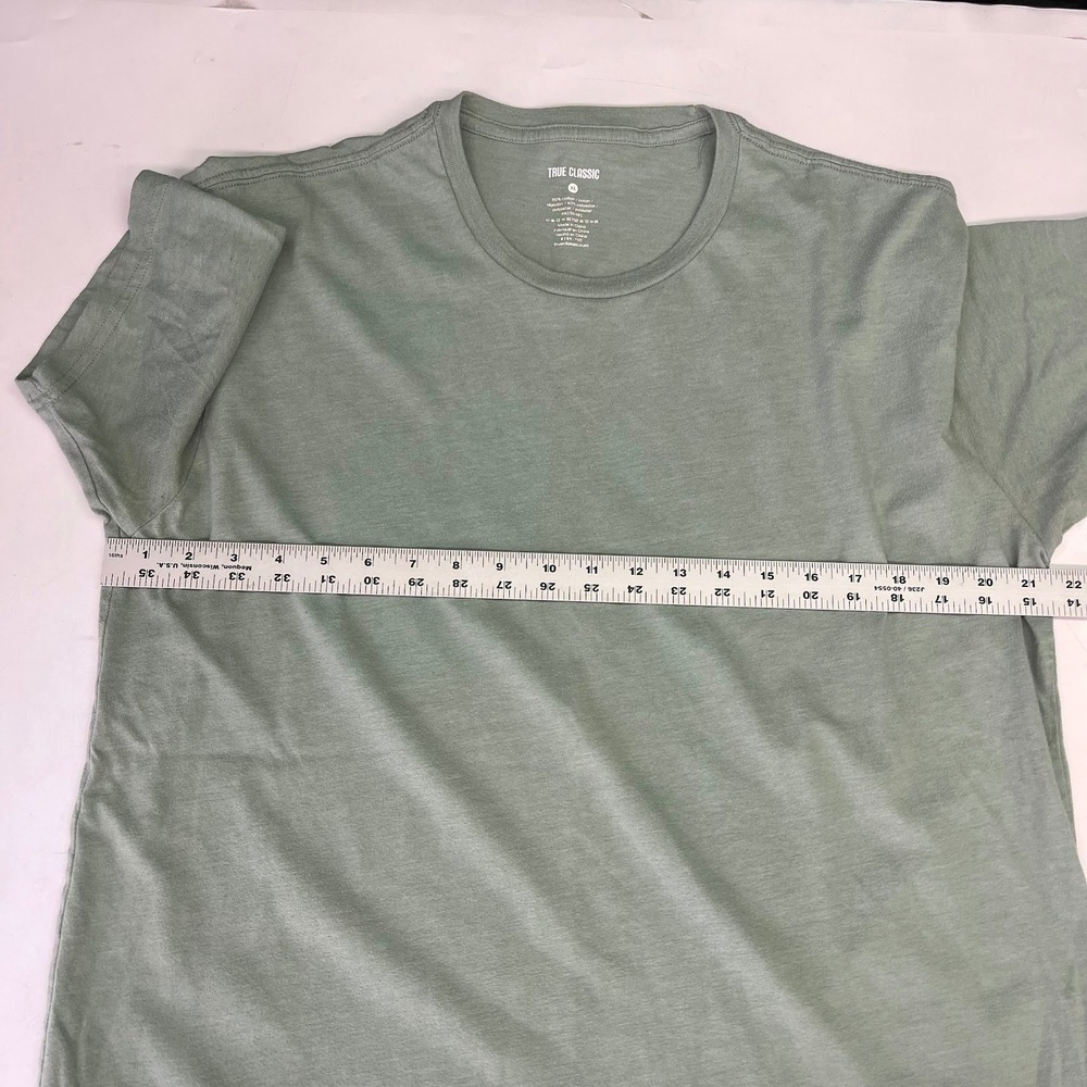 True Classic Mens XL Sage Green Heather Short Sleeve Crew Neck Athletic Fit Tee - Picture 12 of 14
